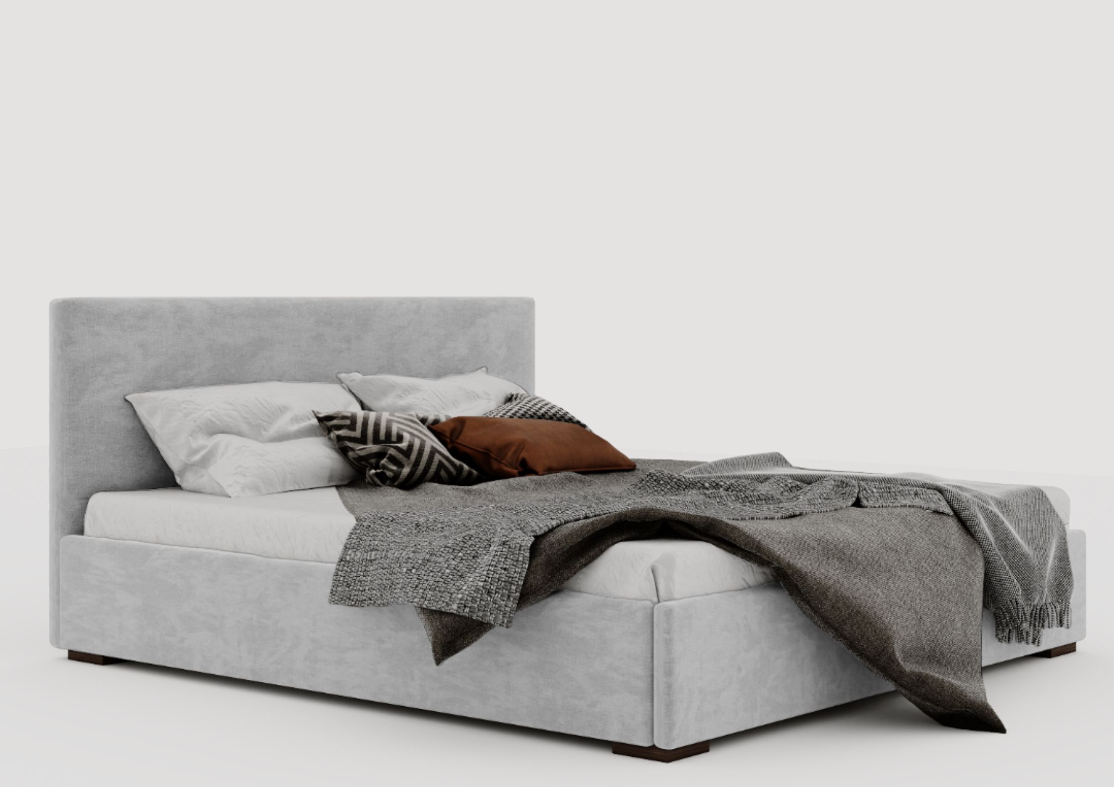 Szare łóżko 180x200cm